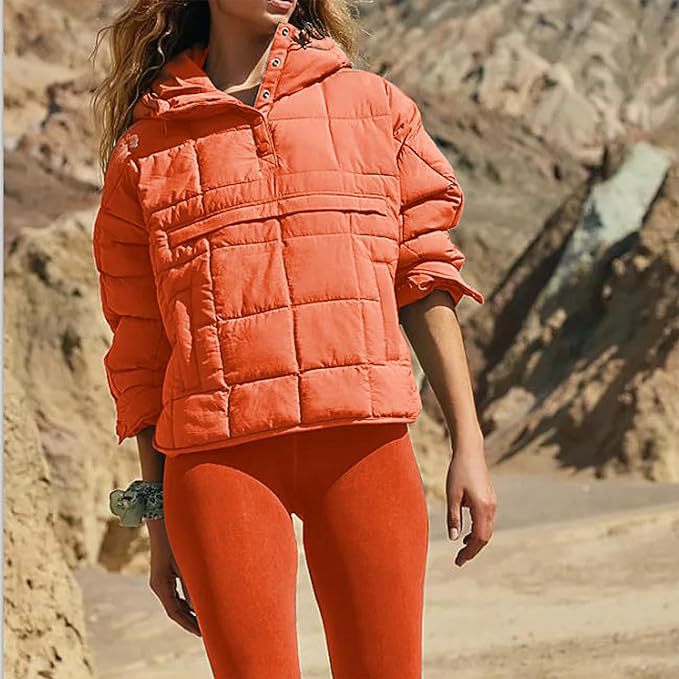 Solid Color Hooded Cotton Jacket Foldable Long Sleeve Coat
