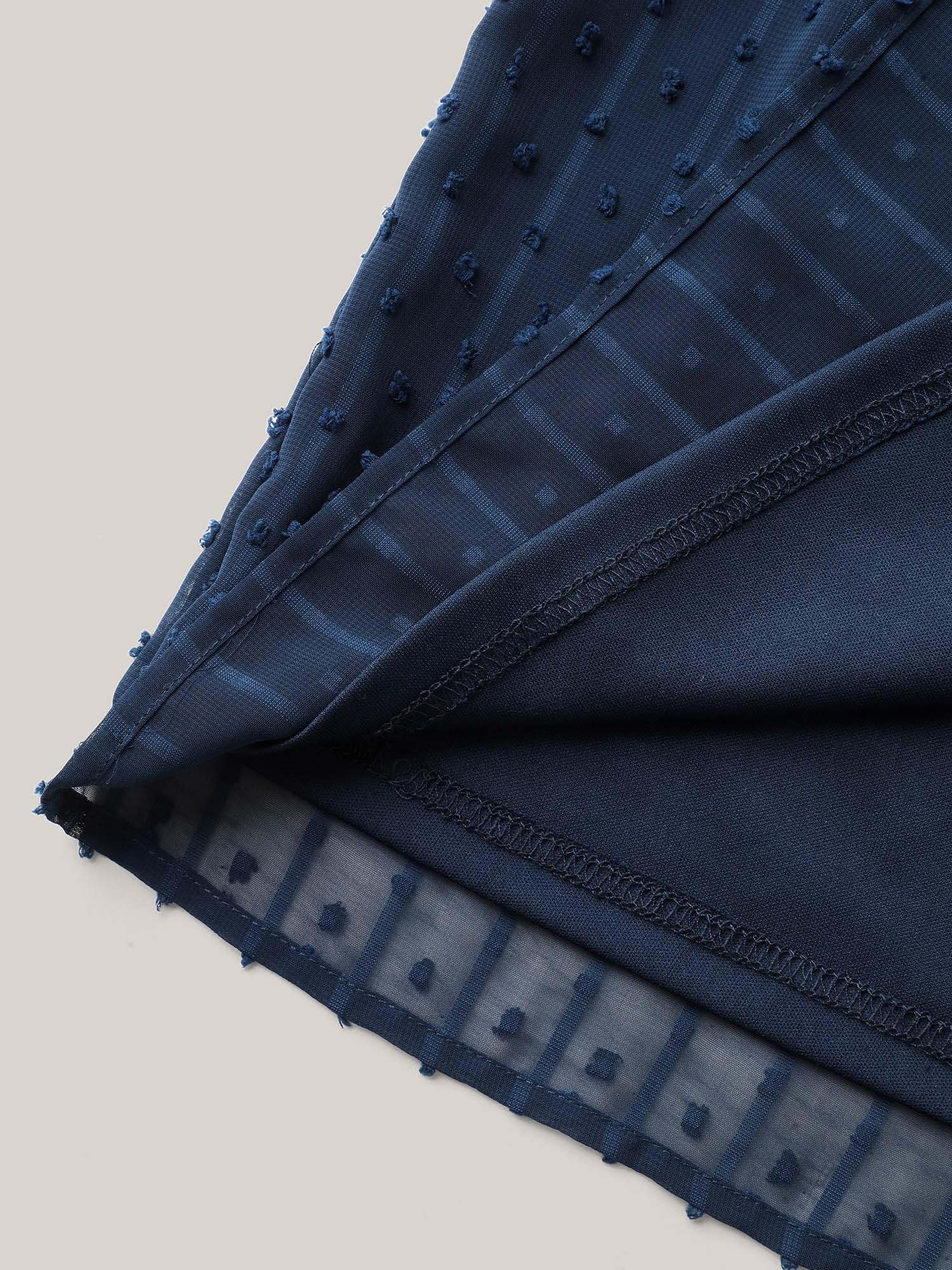 Textured Lace Detail Neck Tie Sleeveless Top