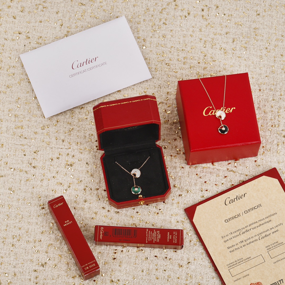 Cartier long chain amulet necklace