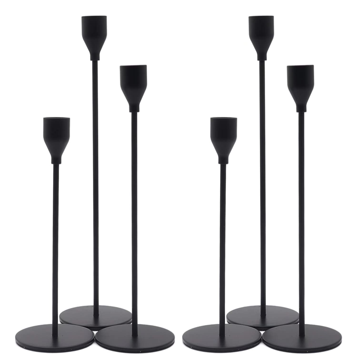 🎁Limited time 49% OFF⏳Matte Black Taper Candle Holders, Candlestick Holders Set for Table Centerpiece Vintage Modern Candle Holders