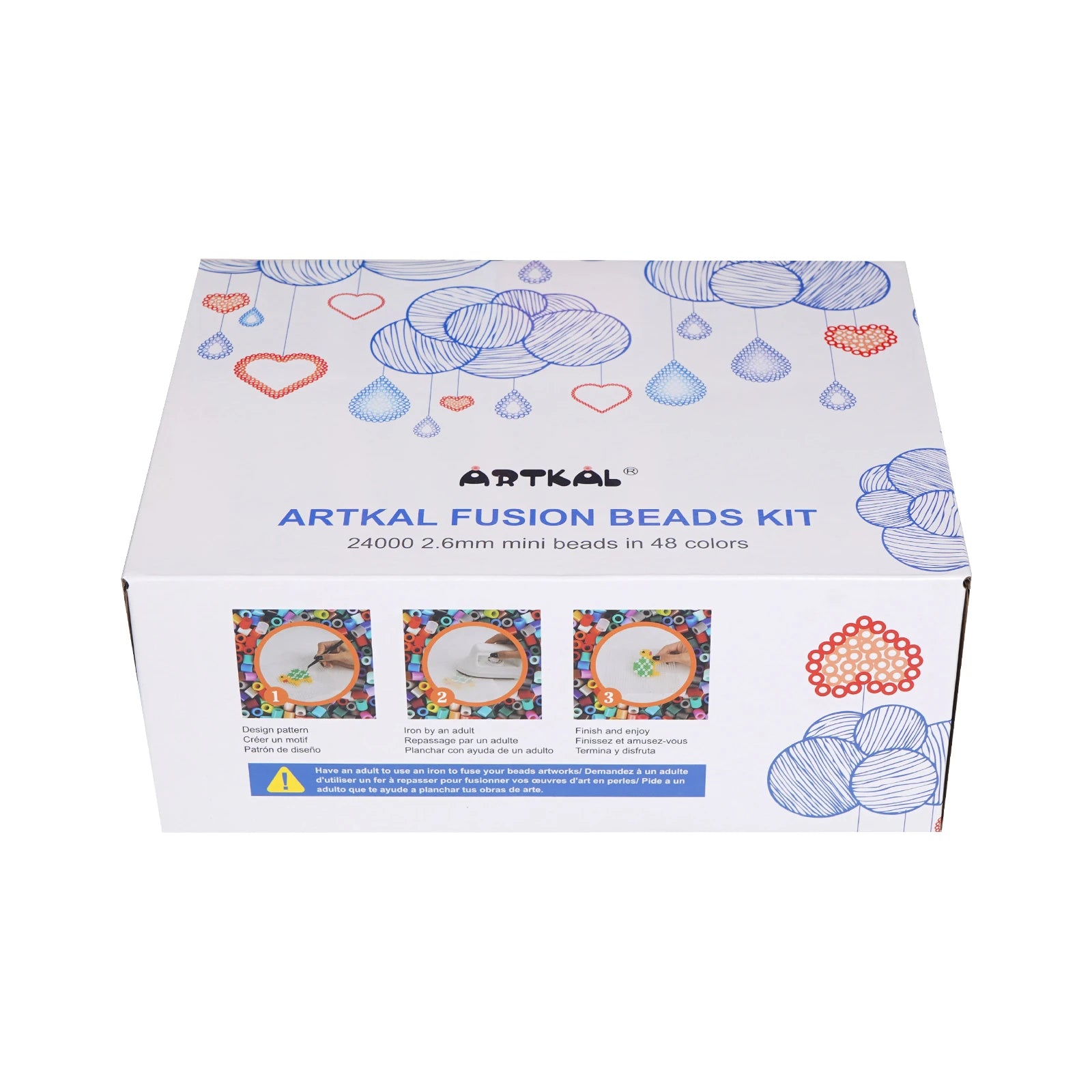 48 Colors Box Kit with Pegboards and Tools C-2.6mm Mini Artkal Beads CC48-CH