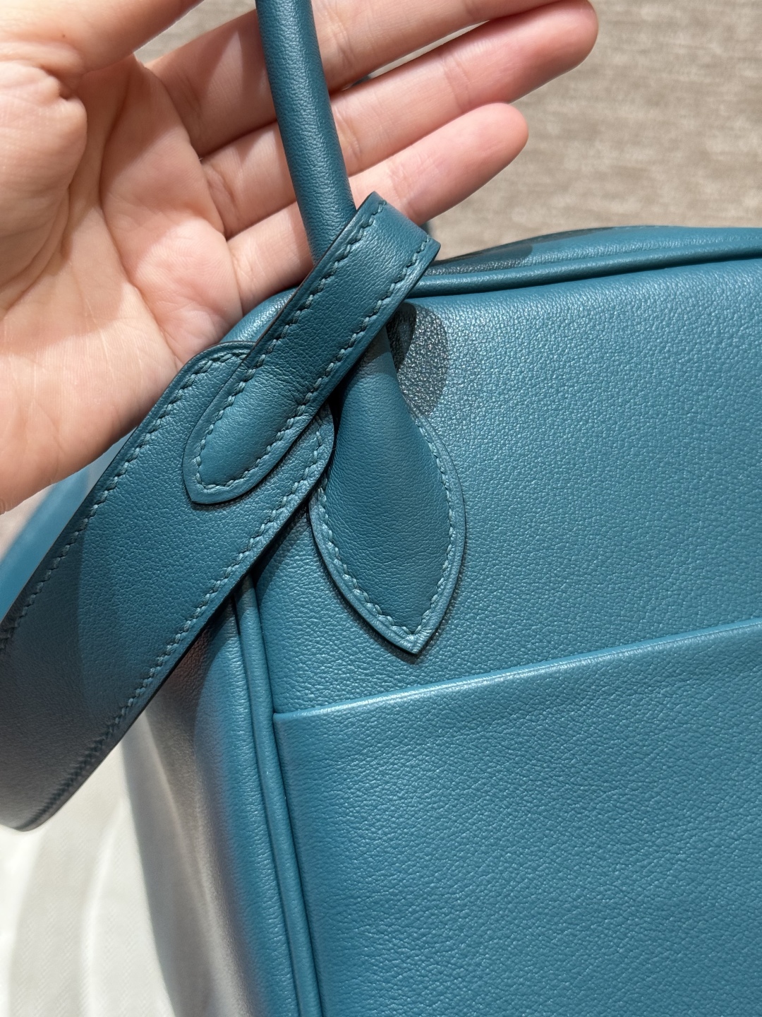 Hermès Lindy W0Vert Bosphore Handbag (Handmade to Order)