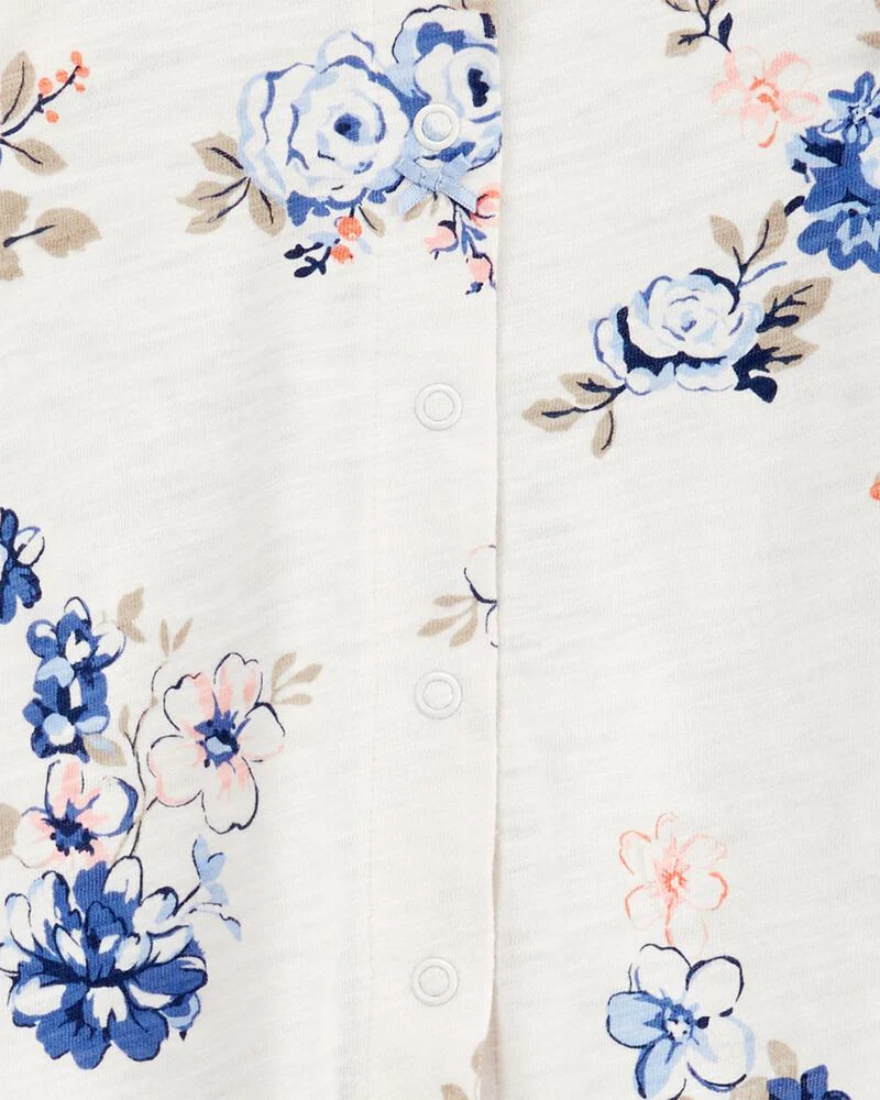 Carter's 2-Piece Floral Snap-Up Sleeper & Cap Set