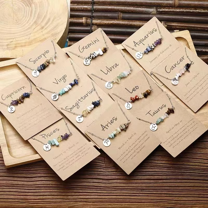 Last Day 50%OFF- Handmade Natural Stone Zodiac Sign Necklace