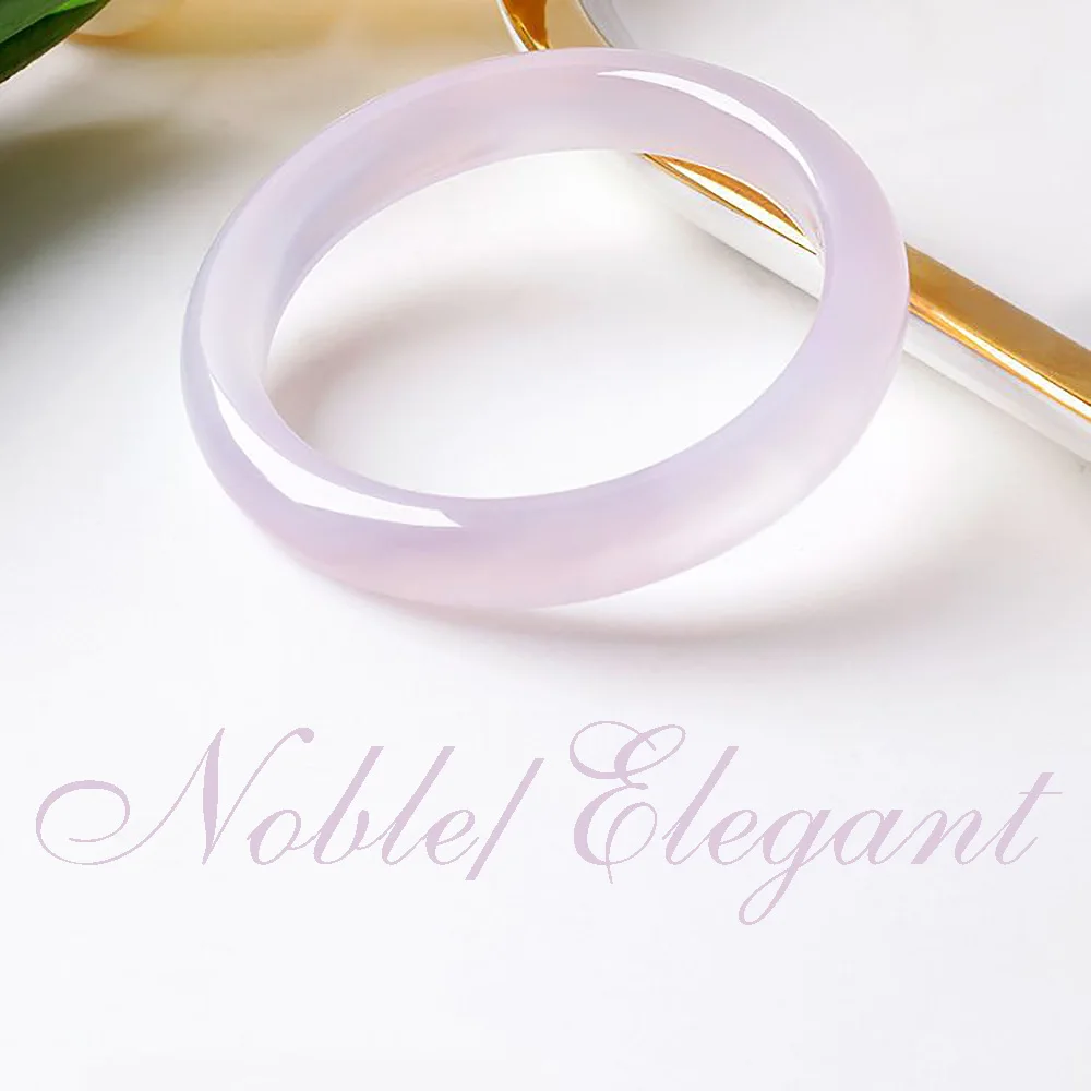 Natural Violet Jade Chalcedony Bangle Bracelet For Women Fine Jewelry Charm Jadeite Widened Jade Bracelet Gifts Free Shipping