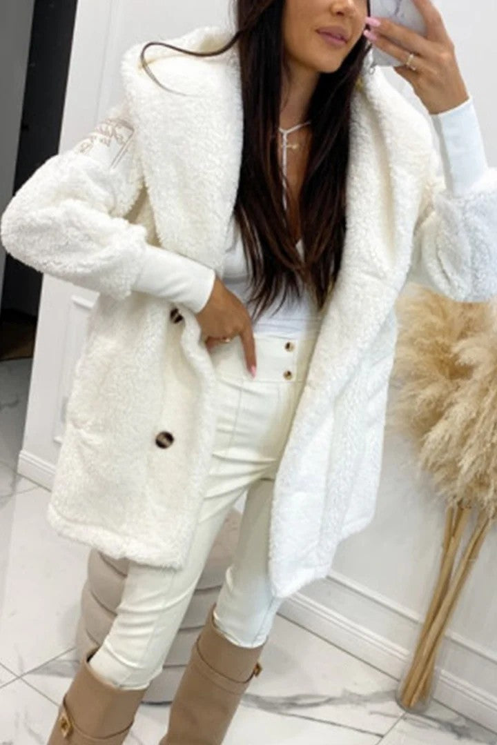 Women's Plush Loose-Fit Hooded Coat