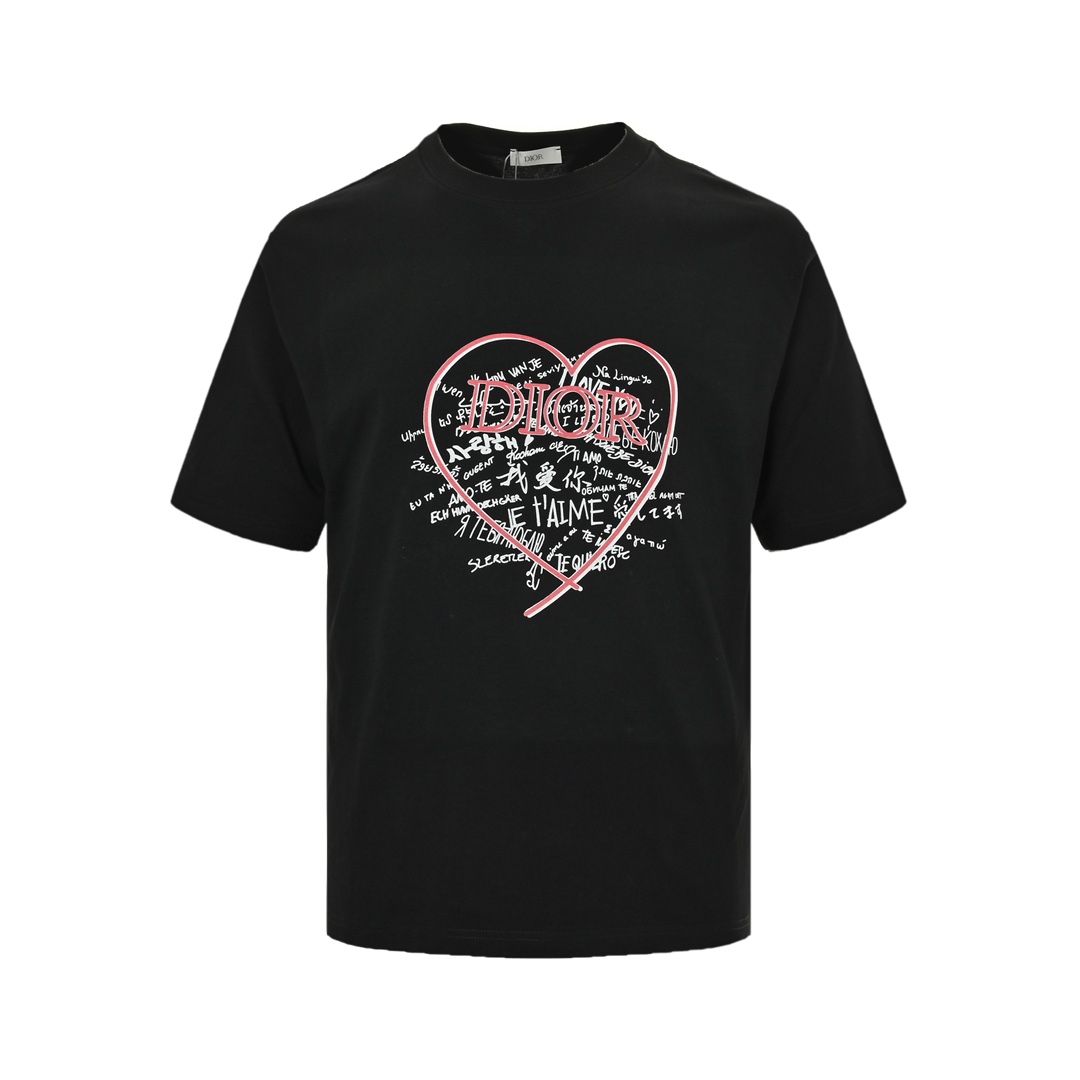 Dior 24ss Valentine's Day heart print short sleeves