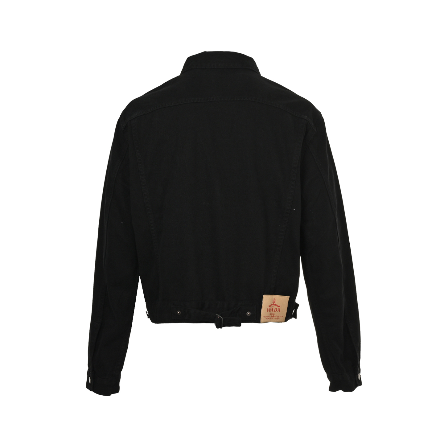 Prada 25ss denim jacket with triangle logo on the hem