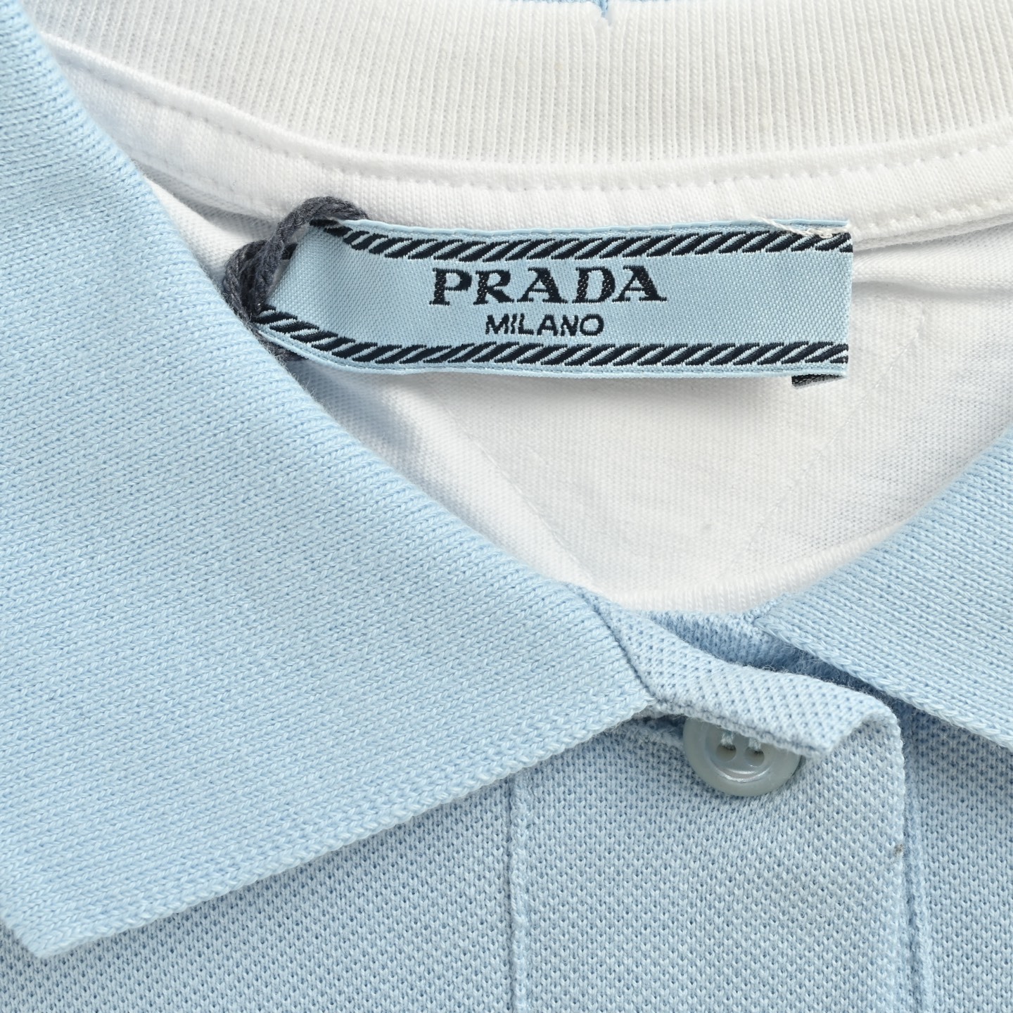 Prada 25ss jersey patch fake two-piece Polo short sleeve
