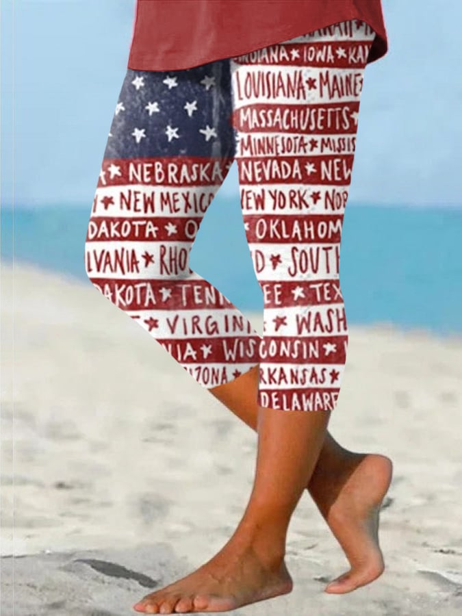 Women's Independence Day Printed Leggings