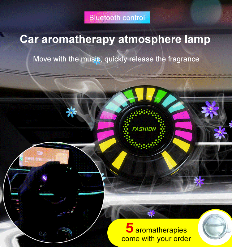 (🔥Father's Day Hot Sale-Save 50%OFF)-🚗Intelligent Vehicle Aromatherapy RGB Lamp with 5ml Essential Oil Tablet-BUY 2 GET FREE SHIPPING