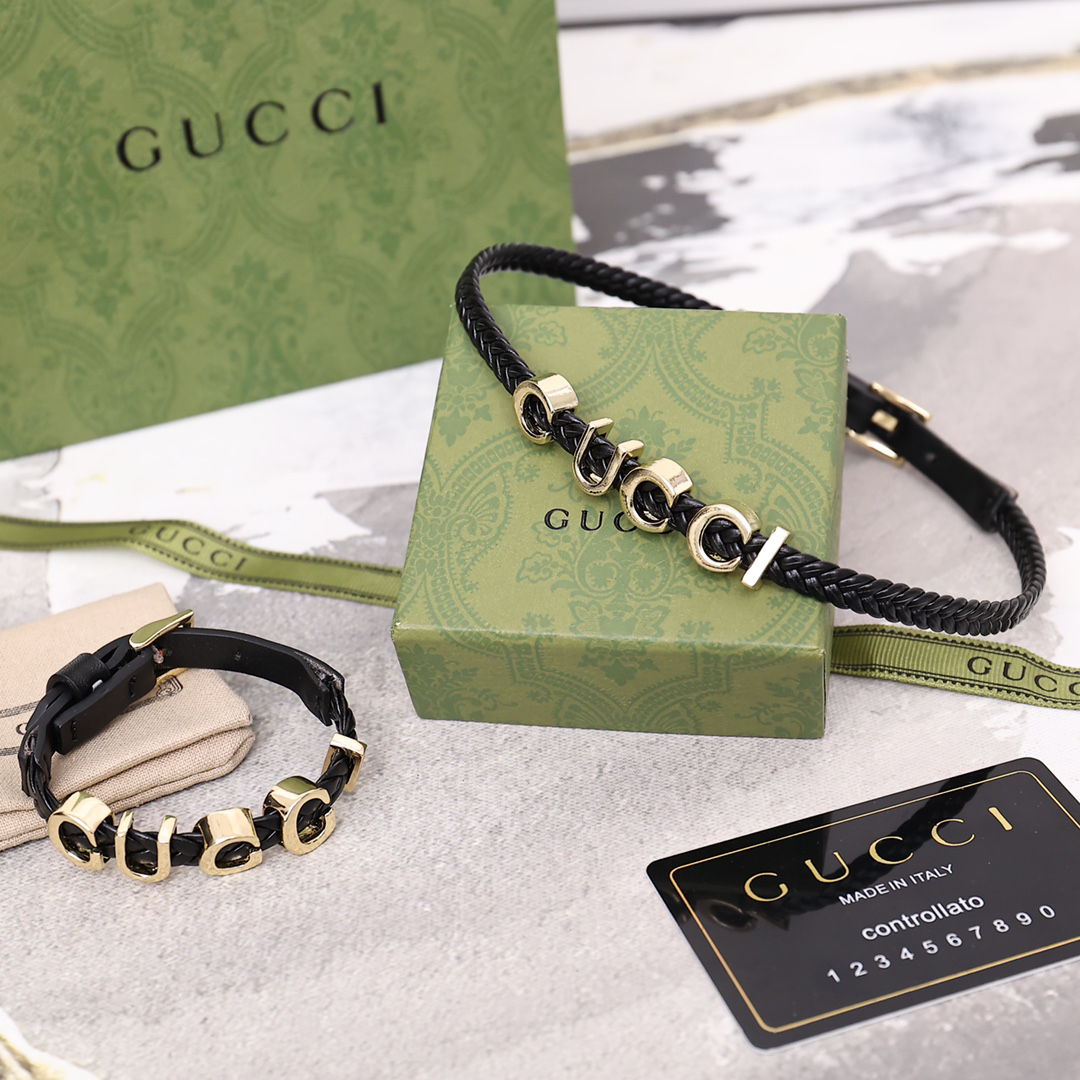 Gucci choker black collar necklace
