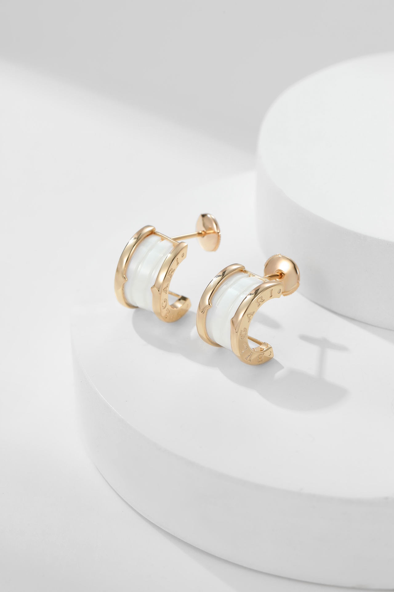 Bulgari Black and white ceramic earrings