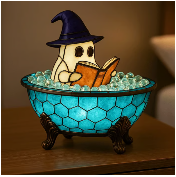Cute Ghost Lamp – Your Spooky, Cozy Reading Buddy! 🦇📖