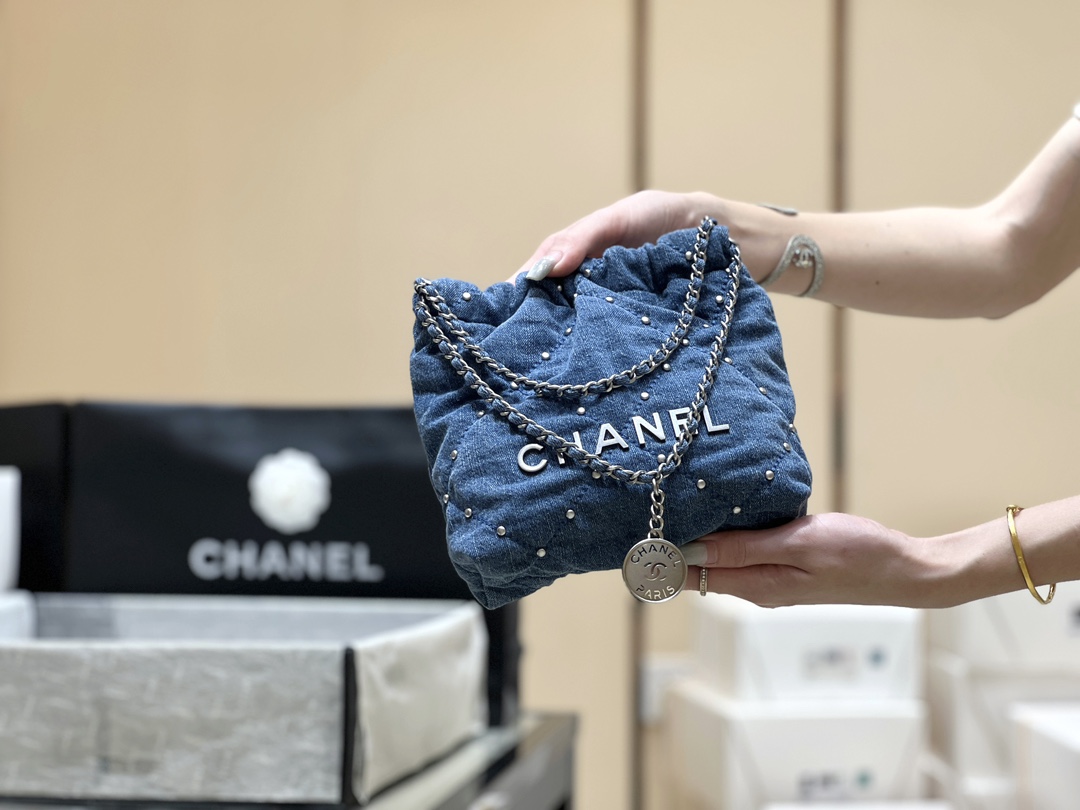 Chanel 24S Spring/Summer Collection Rivet Mini Denim Handbag AS3980 00118