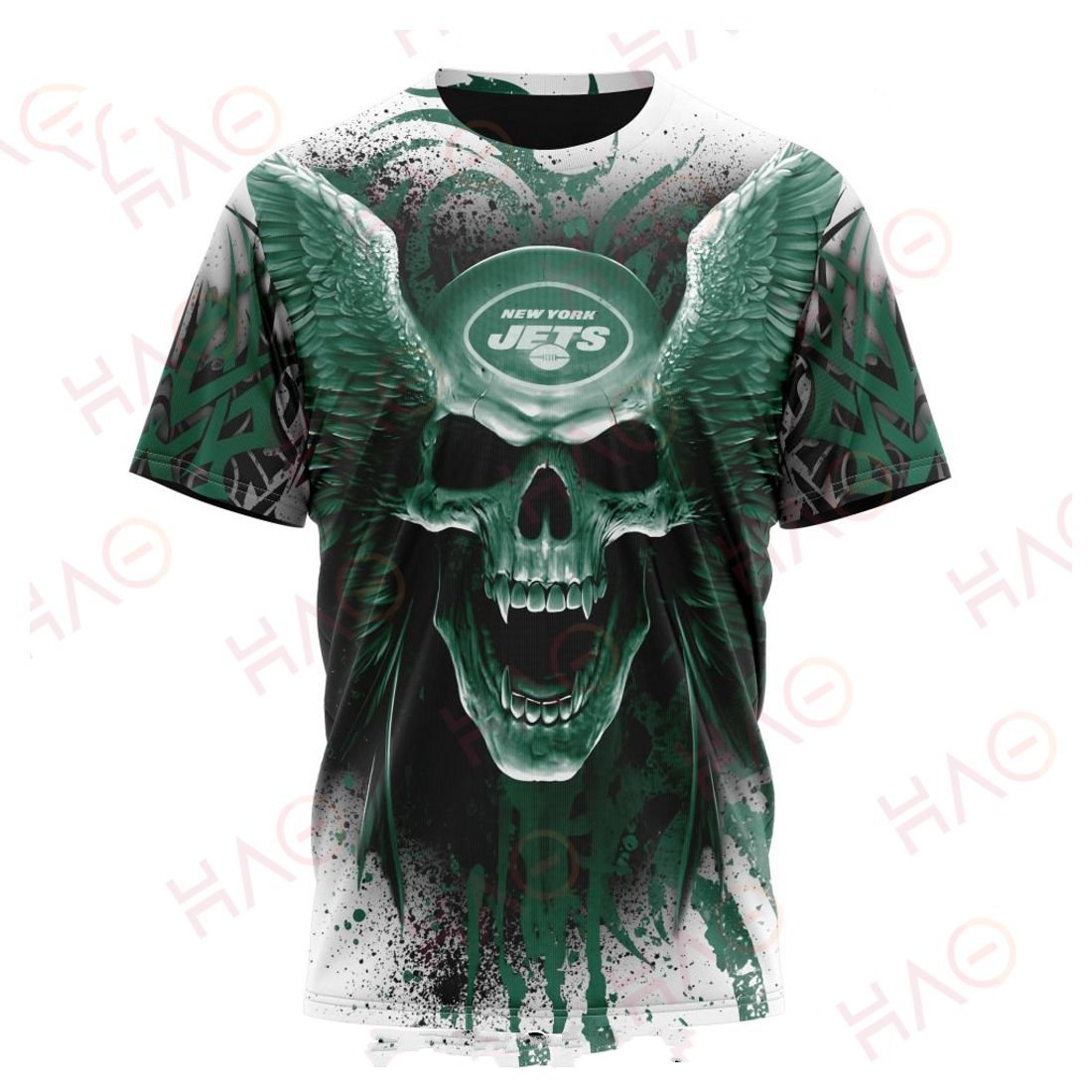 NEW YORK JETS 3D HOODIE SKULL ART