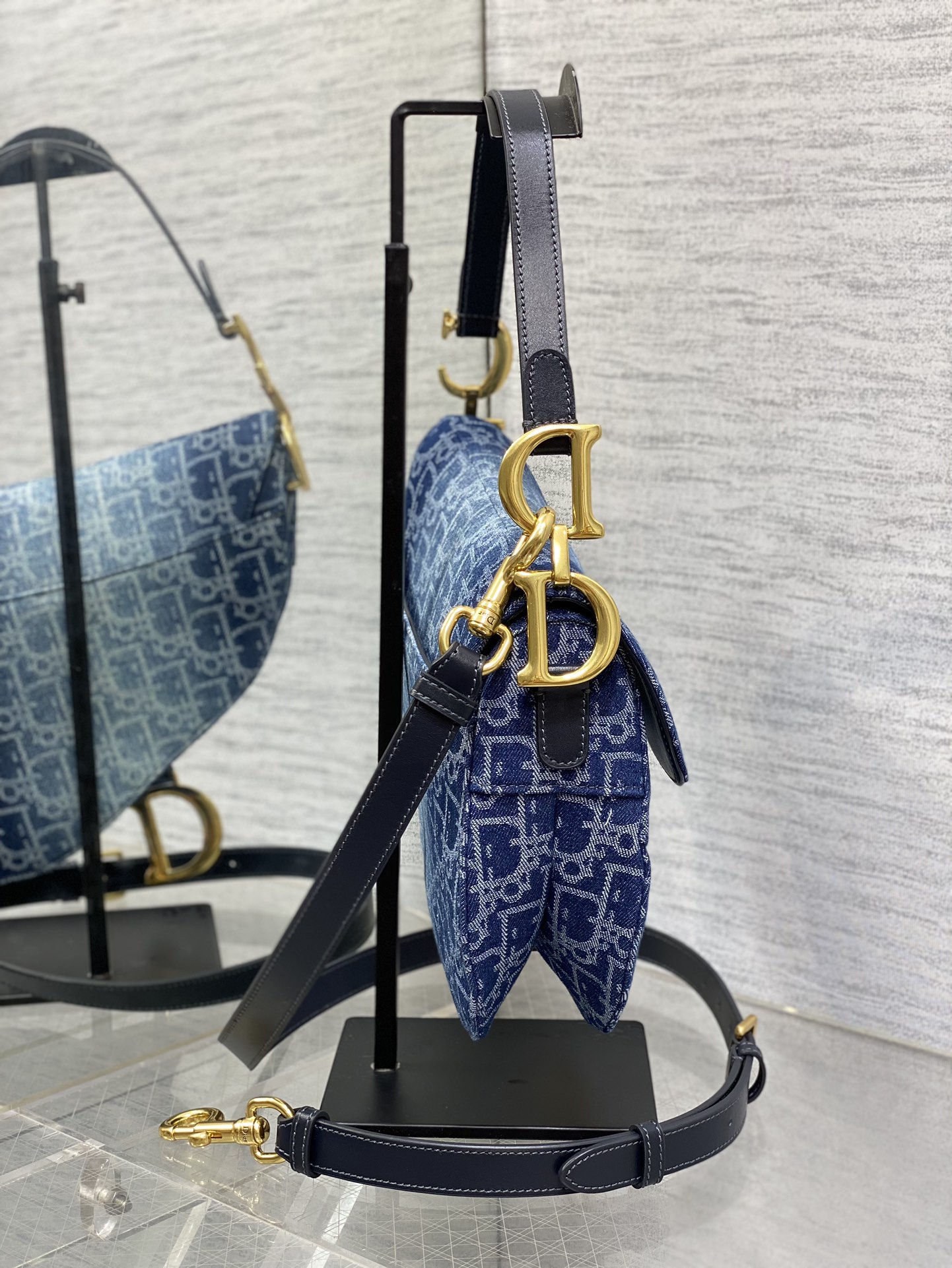 Dior Saddle series denim saddle bag