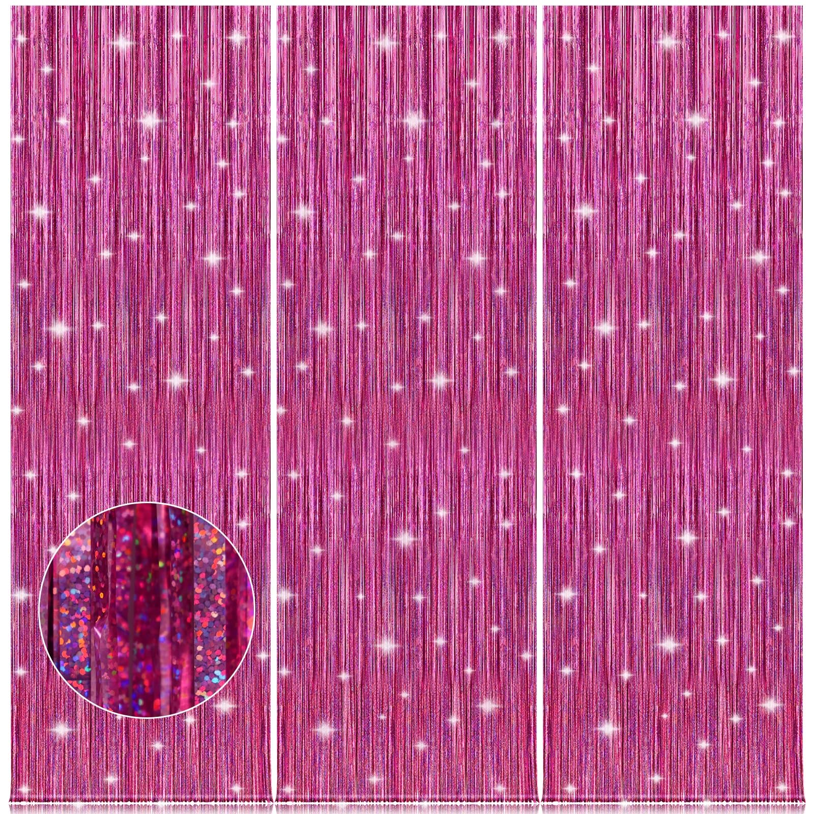 Party Streamers 3 Pack Metallic Tinsel Foil Fringe Curtains 3.2ft x 8.2ft Party Decorations