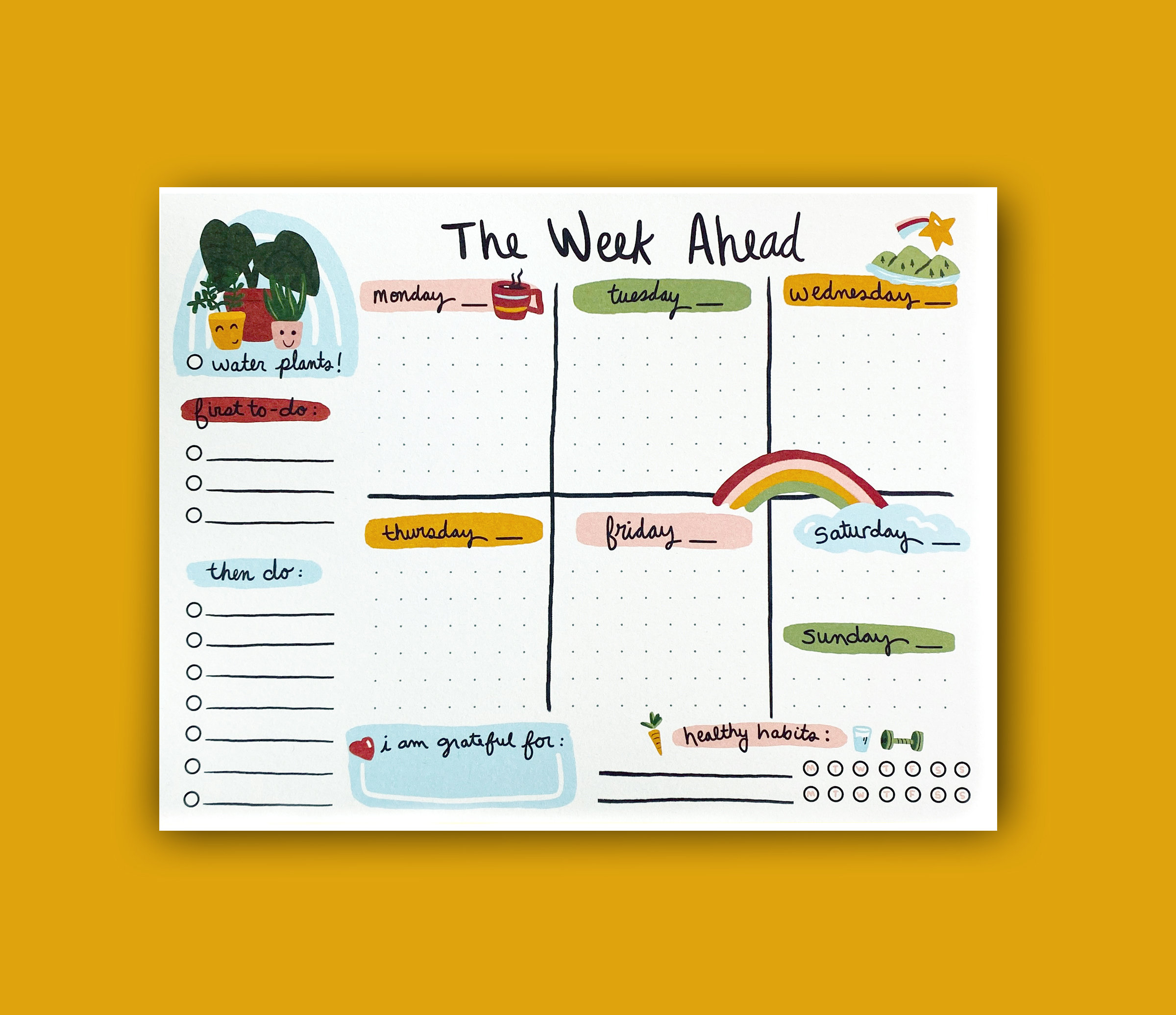 Week Ahead Notepad Planner