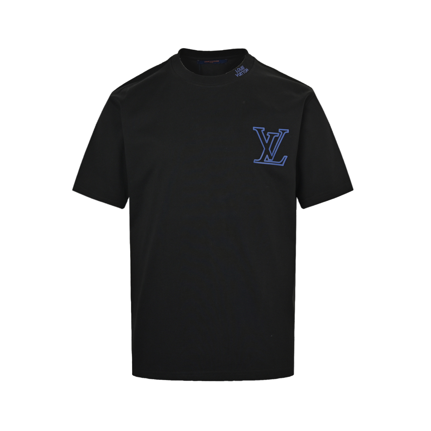 Louis Vuitton 25 blue lettering logo print short sleeves