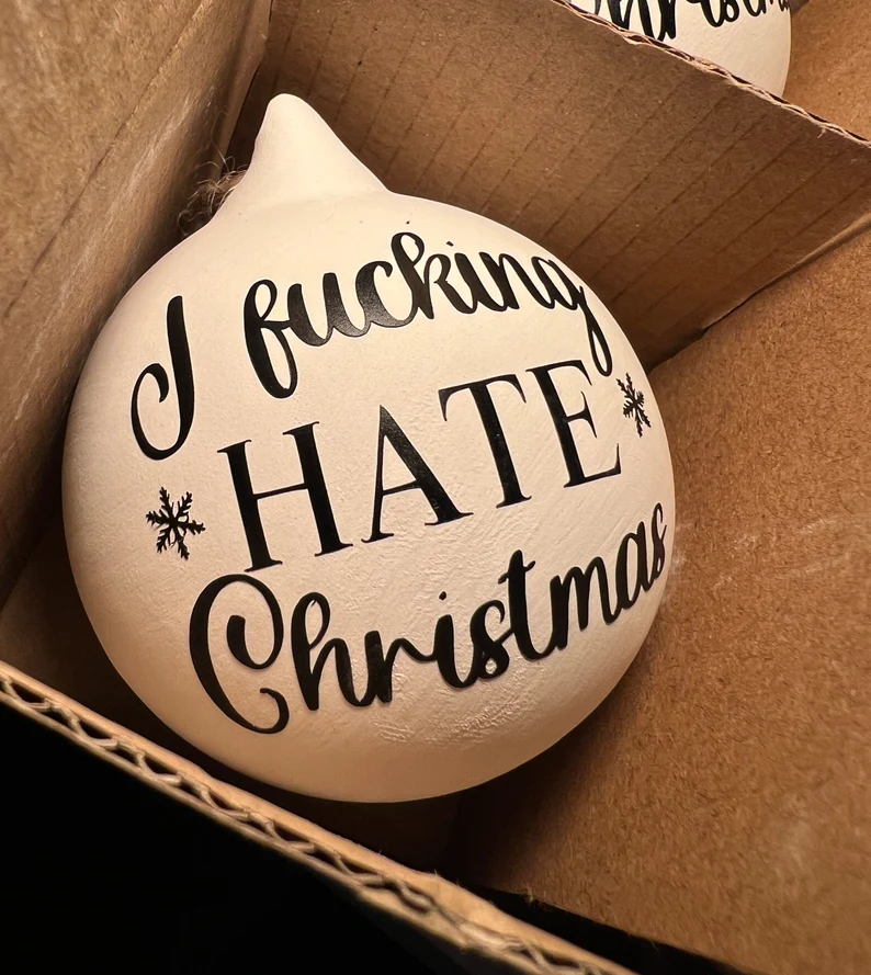 🎄🎁Christmas Rude Swear Word Baubles 🙊