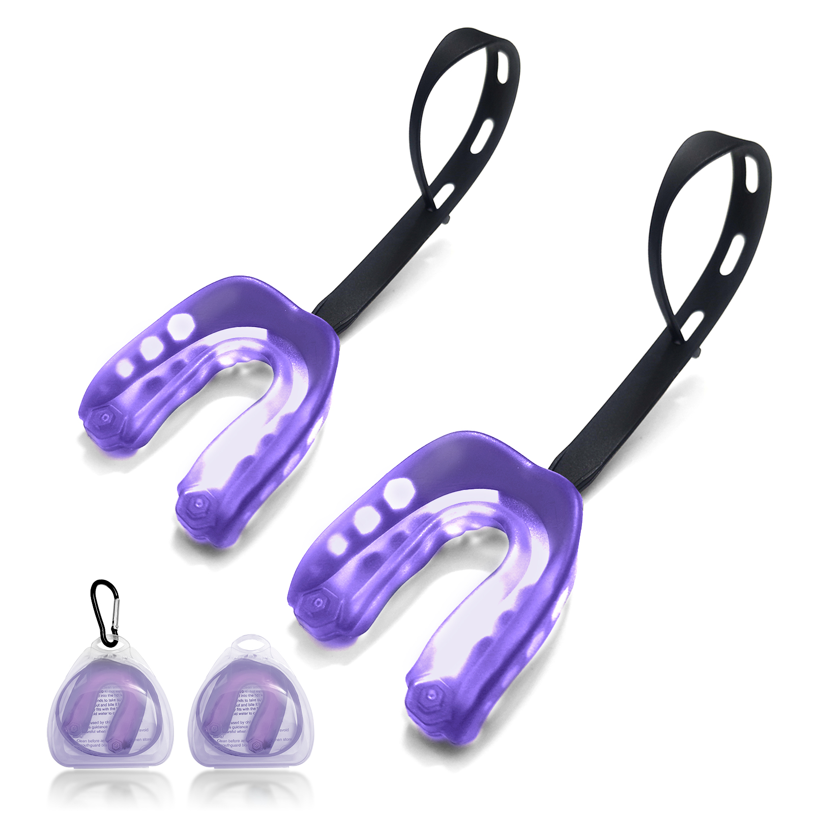 Purple Kids Football Mouth Guard with Strap and Box