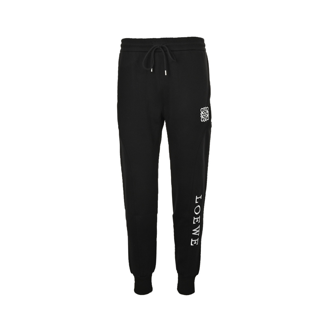 Loewe 24Fw heavy-cut embroidered logo patchwork trousers