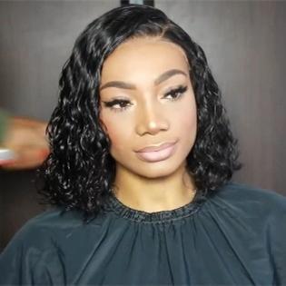 Luna A68 Cropped Water Wave Shoulder Length Wig without Bangs