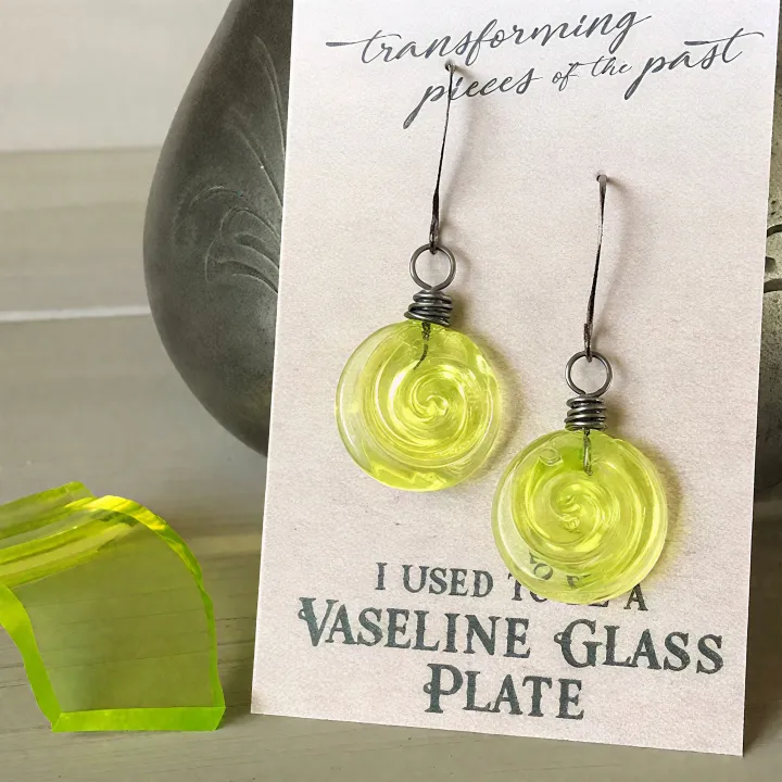Recycled Glass Spiral Earrings