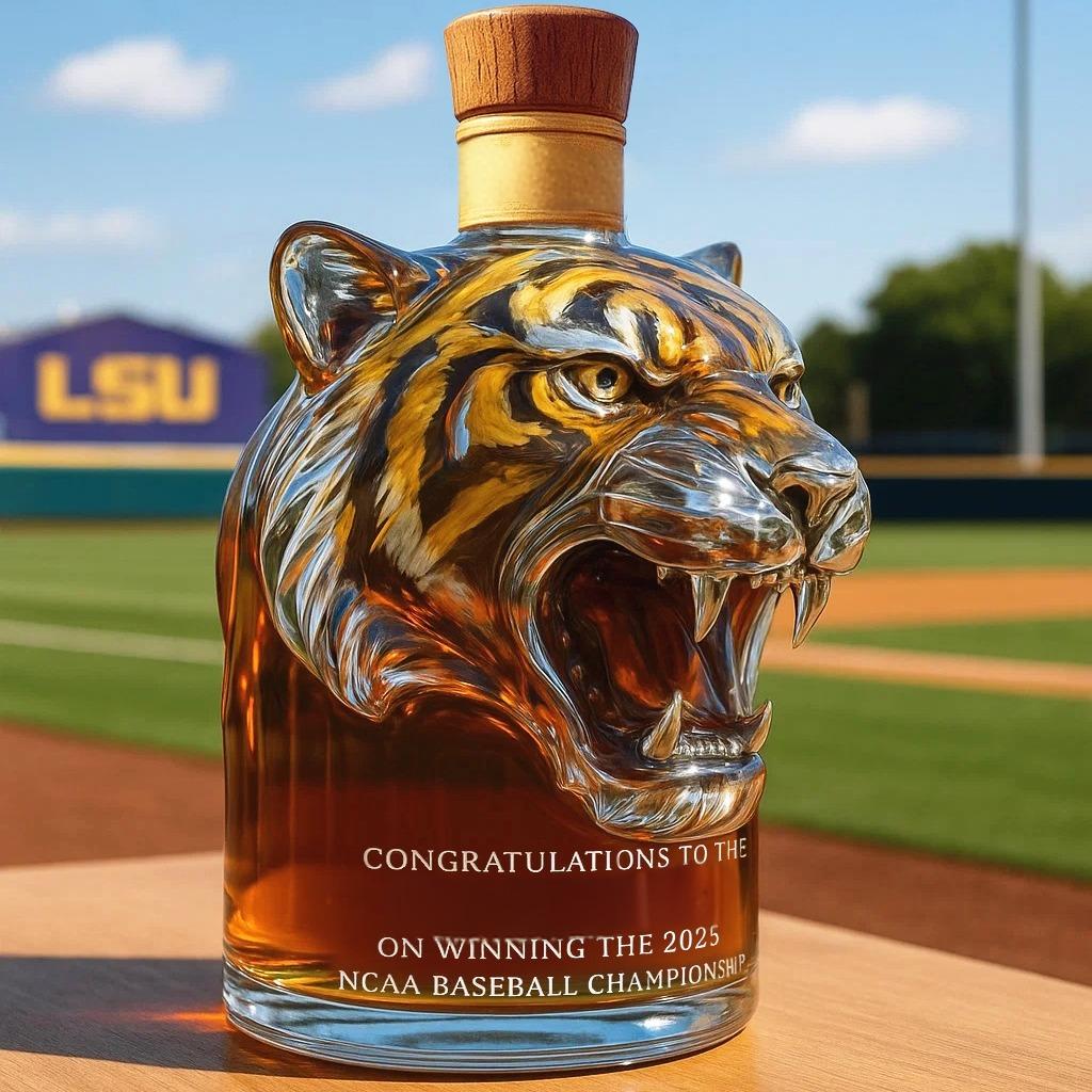 Whiskey bottle Commemorating LSU Tiger's 2025 NCAA Baseball Championship