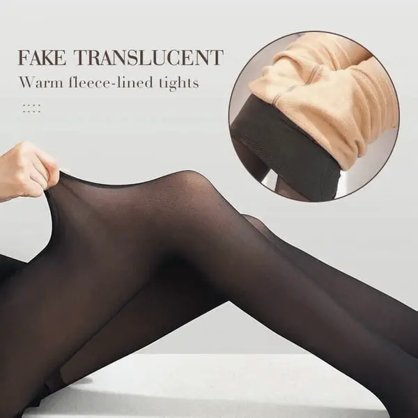 🔥LAST DAY 50% OFF🔥Flawless Legs Fake Translucent Warm Plush Lined Elastic Tights👖