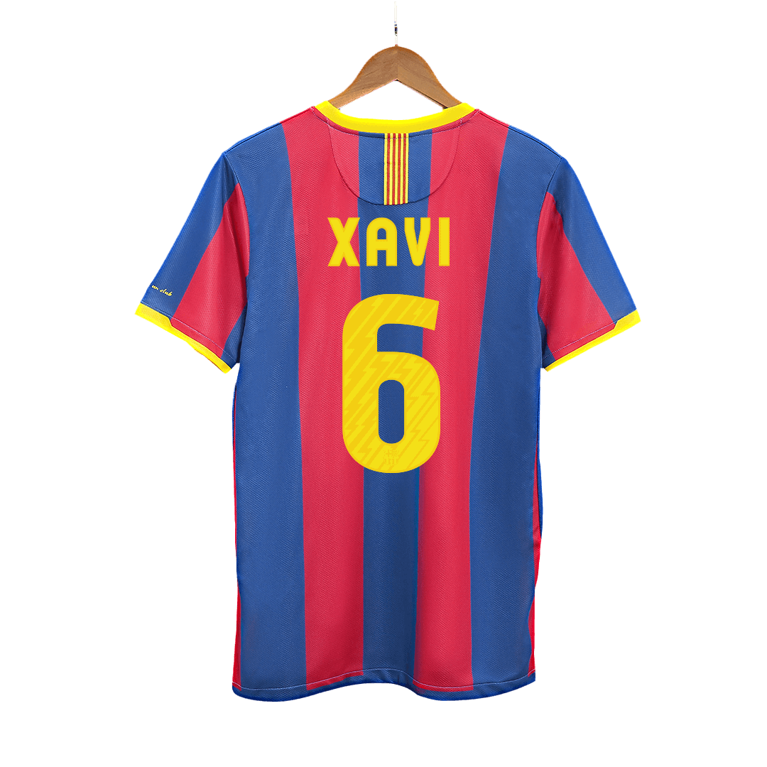 XAVI #6 Barcelona Retro Home Football Shirt 2010/11