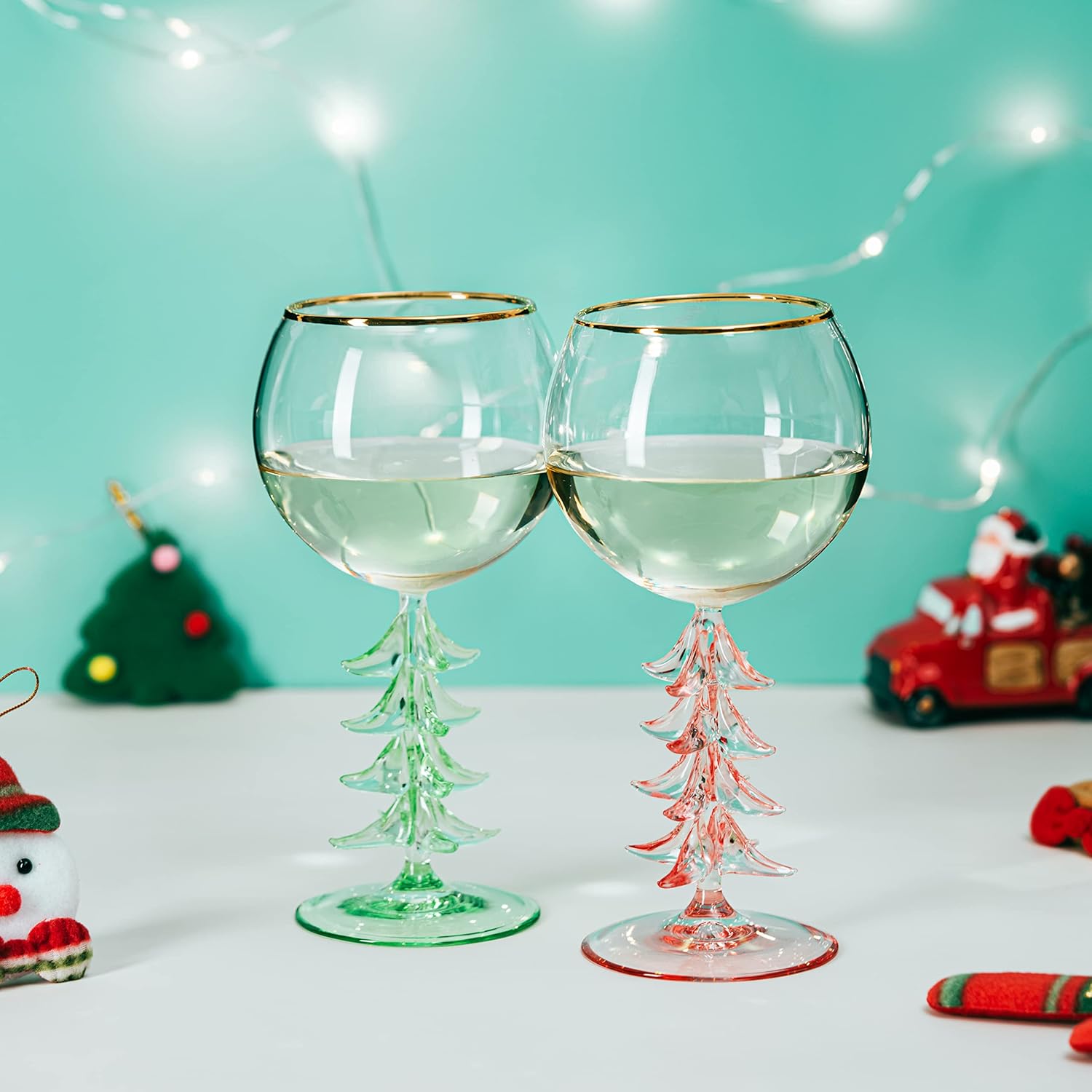 🎅2024 Christmas Promos🔥Crystal Christmas Holiday Tree Stemmed Wine Glass