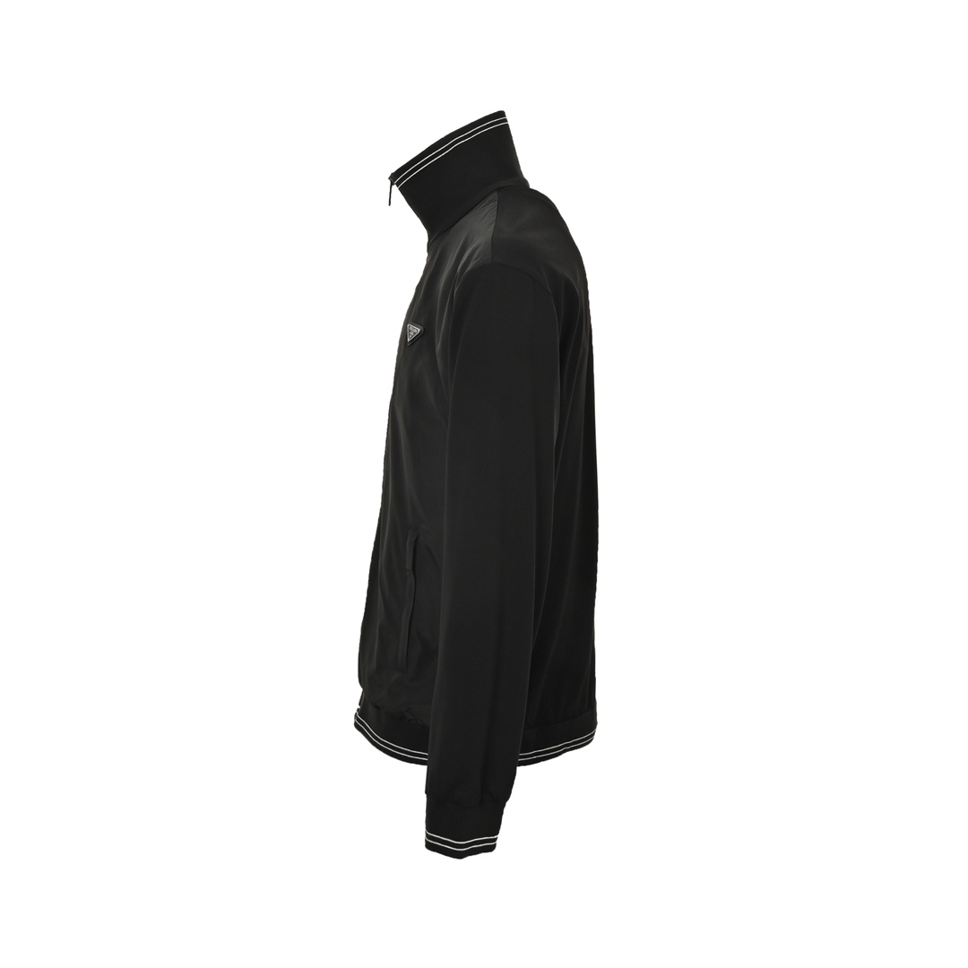 Prada 24Fw triangle logo stand collar zipper jacket