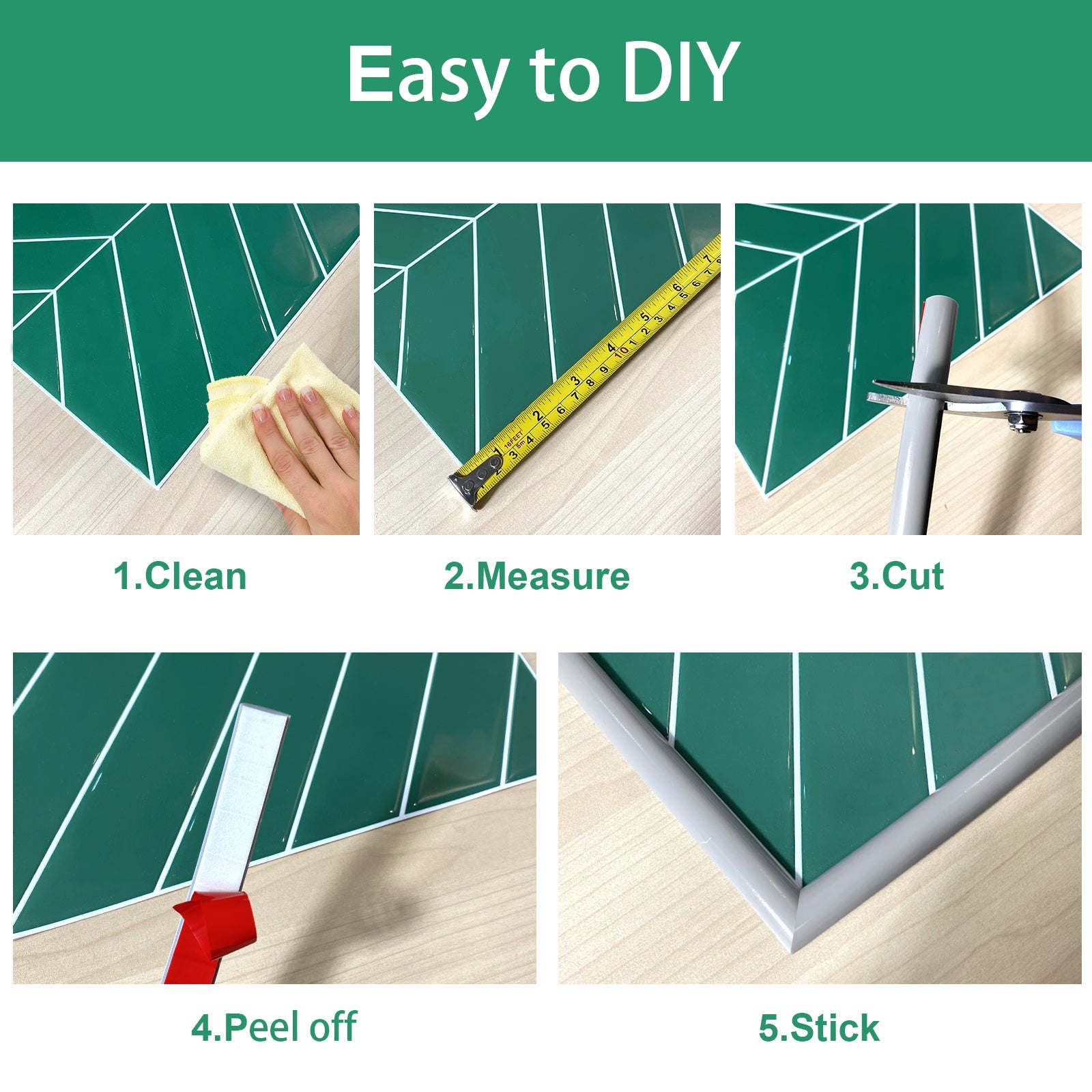 10 Feet Grey Peel and Stick Tile Edge Trim Roll Pack