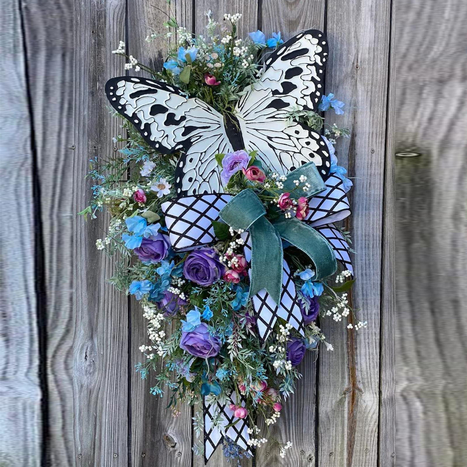 🔥[SAVE 50% OFF]--20 inch Simulation rose butterfly wreath