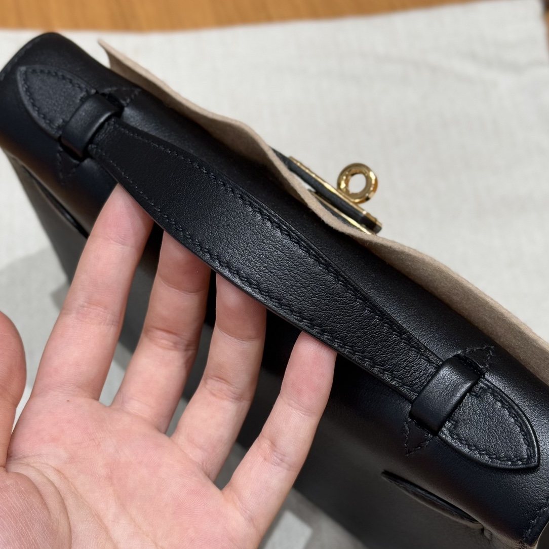 Hermès Kelly Pochette 89Noir Handbag (Handmade to Order)