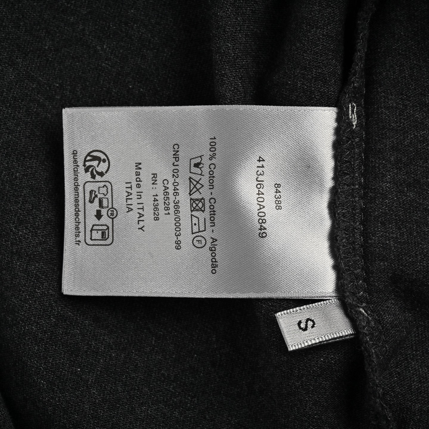 Dior embroidered letter dark grey short sleeve
