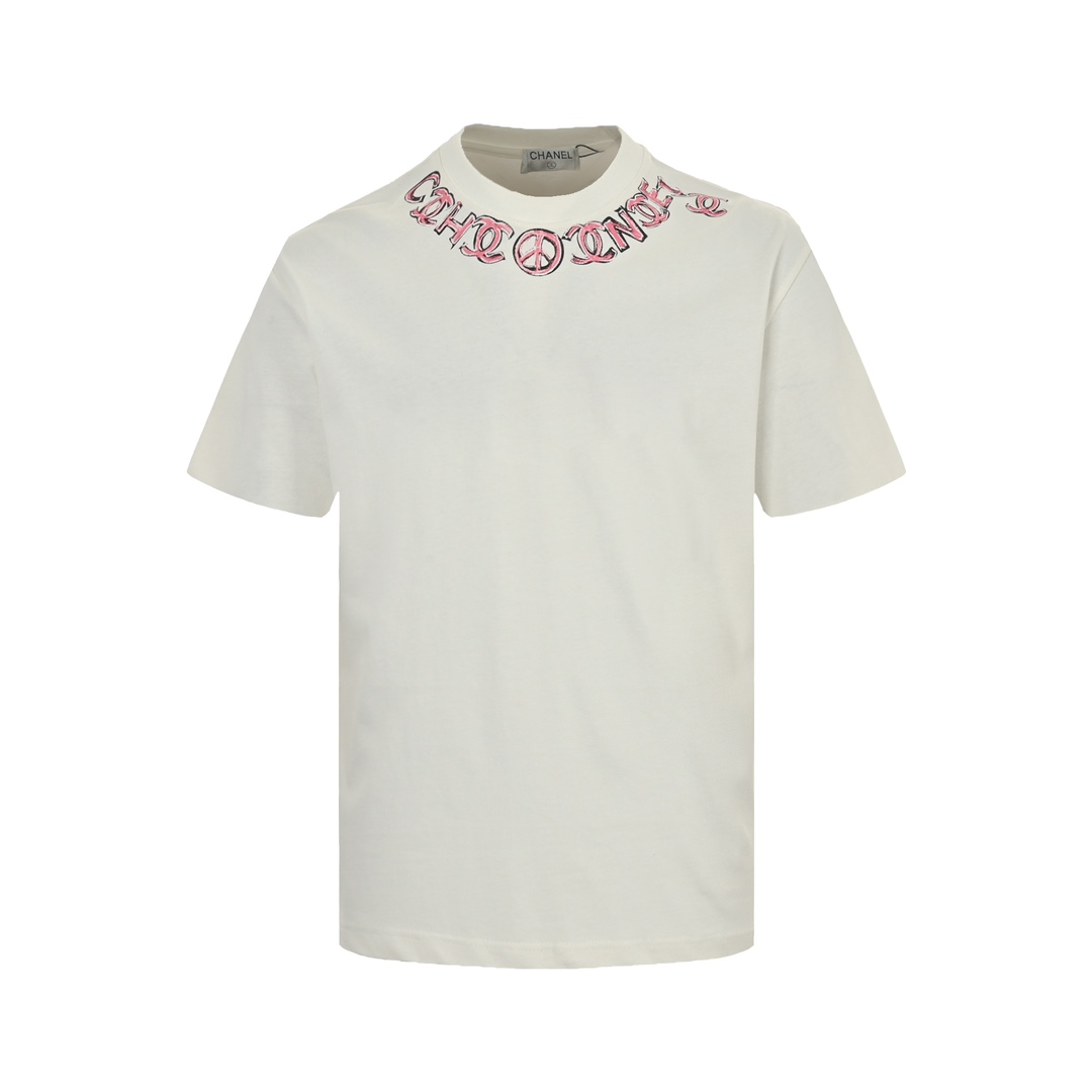 Chanel 24ss hand-painted graffiti logo short sleeve