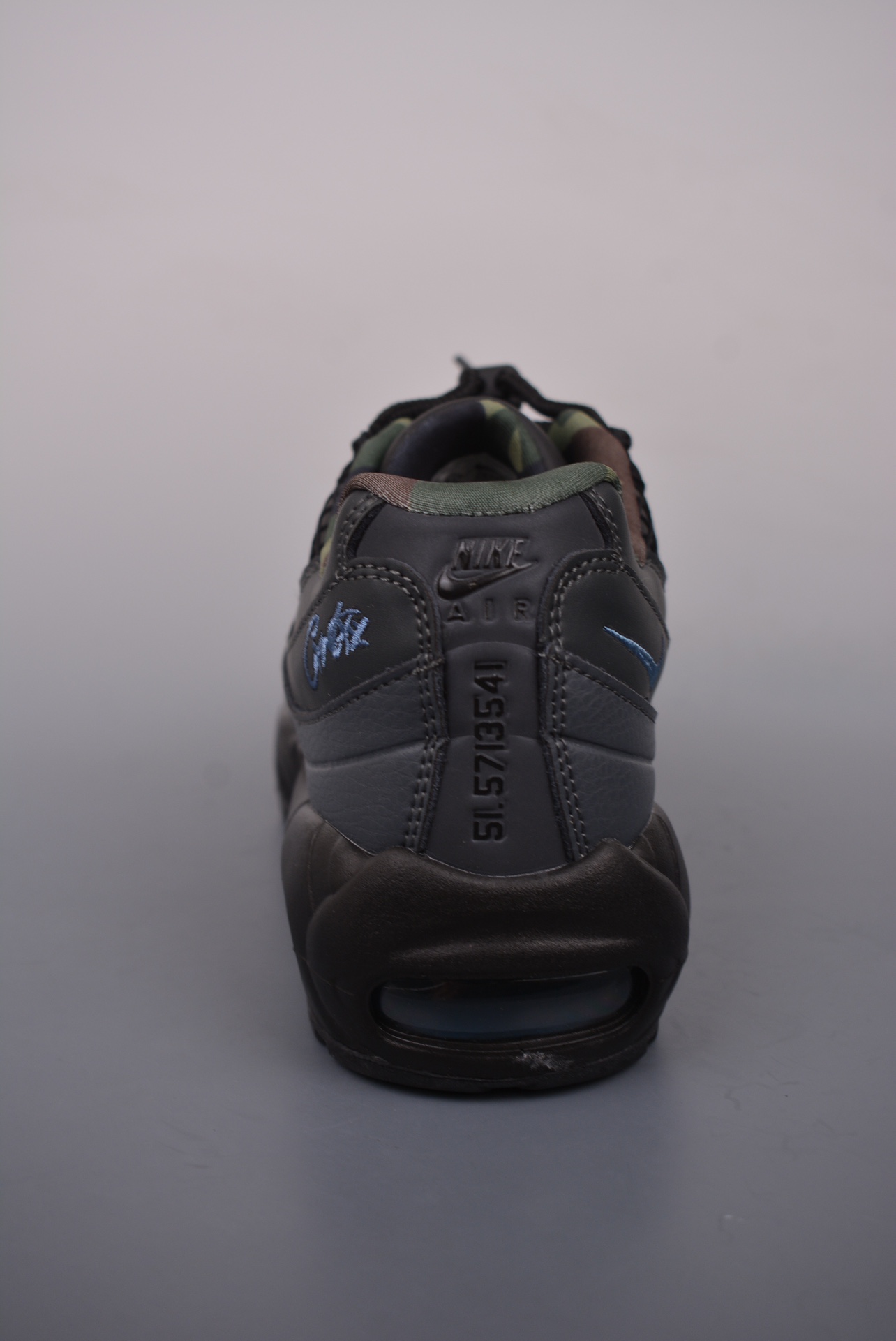 NIKE Air Max 95 air cushion running shoes black gray blue