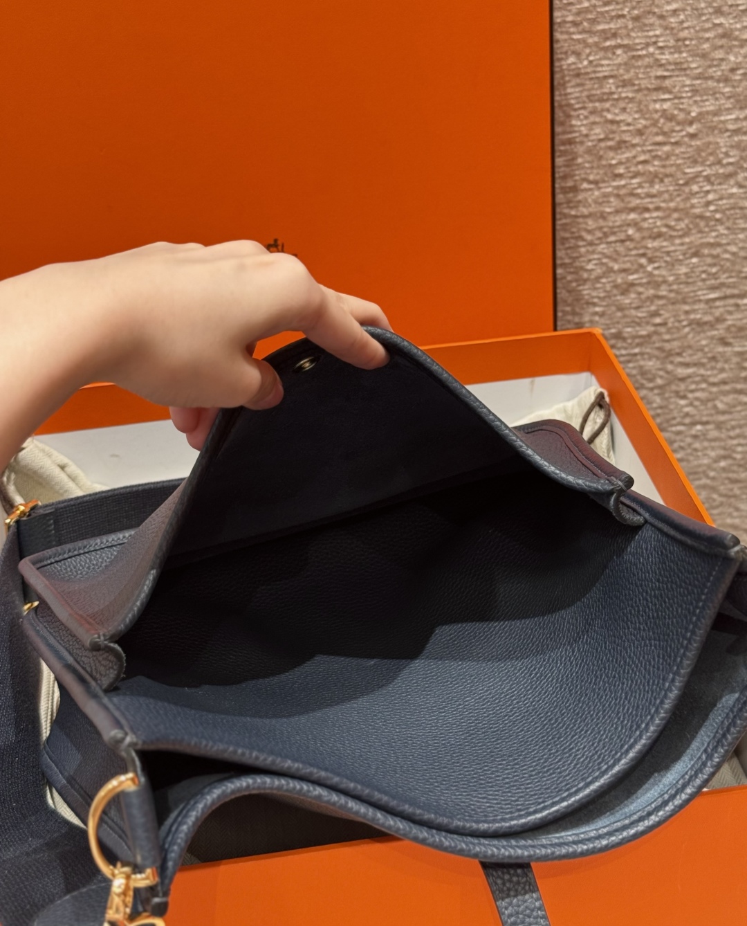 Hermès Evelyne 2ZBlue niut handbag (handmade to order)