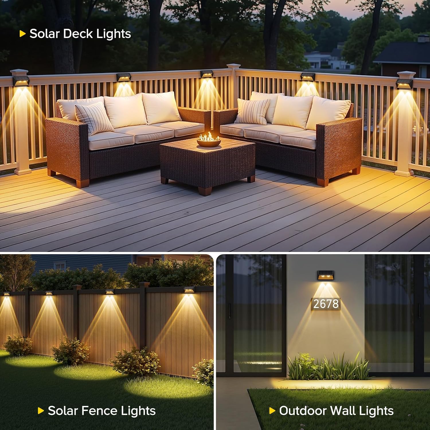 💖Last Day 49% OFF💖Solar Super Bright Lens LED Waterproof Fence Lights