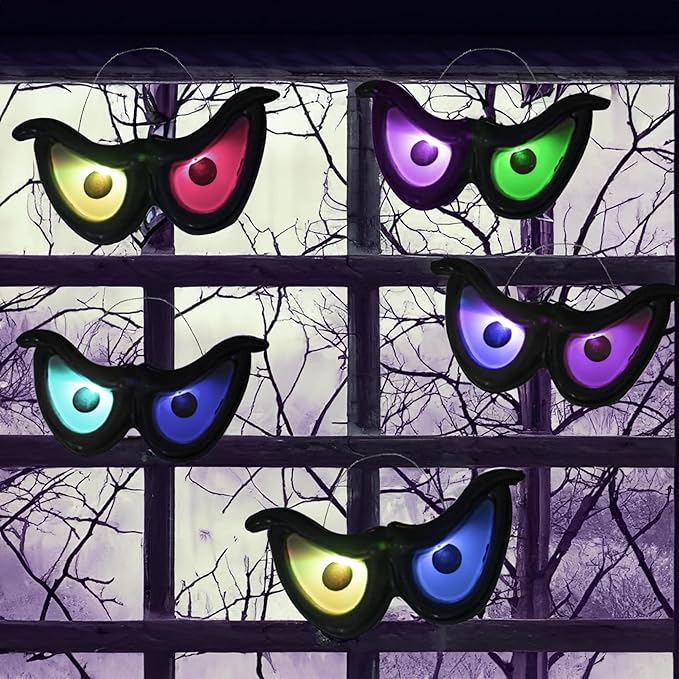 🔥LAST DAY 50% OFF🔥5 Pairs Halloween Ghost Eyes String Lights Decor