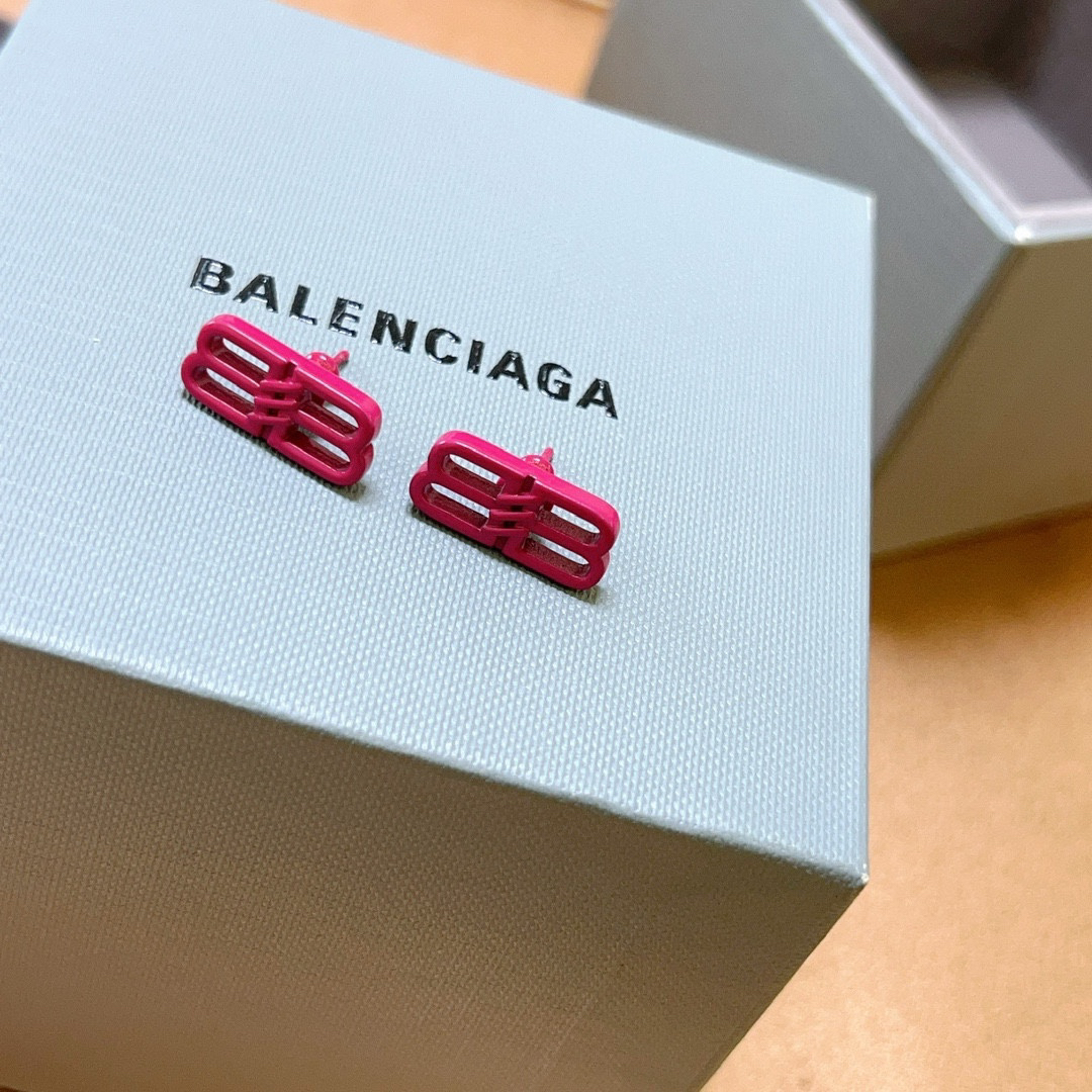 Balenciaga BB pink earrings