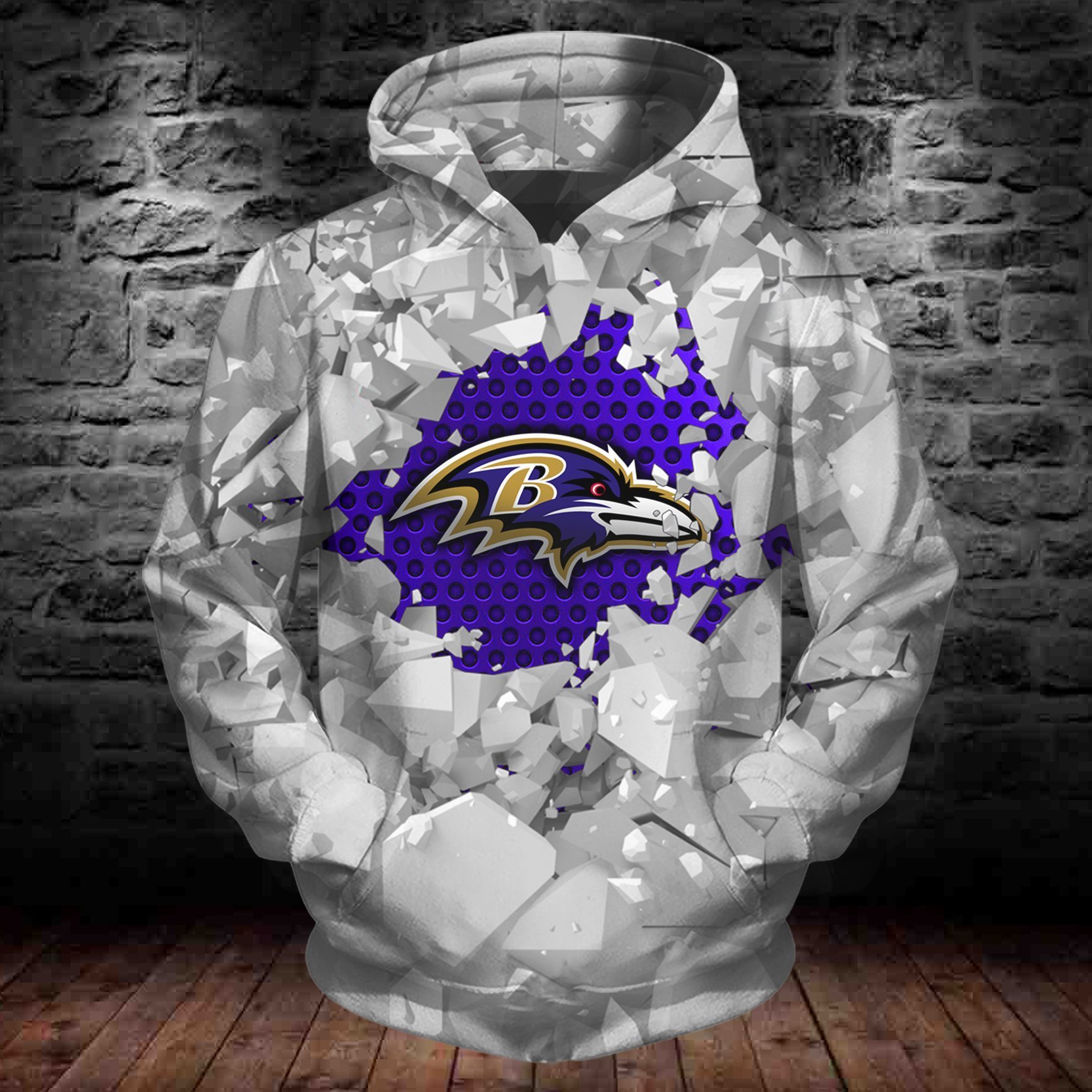 RAVENS HOODIE 3D ICE10