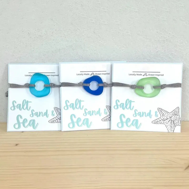 Sea Glass Bracelet with Giftbox