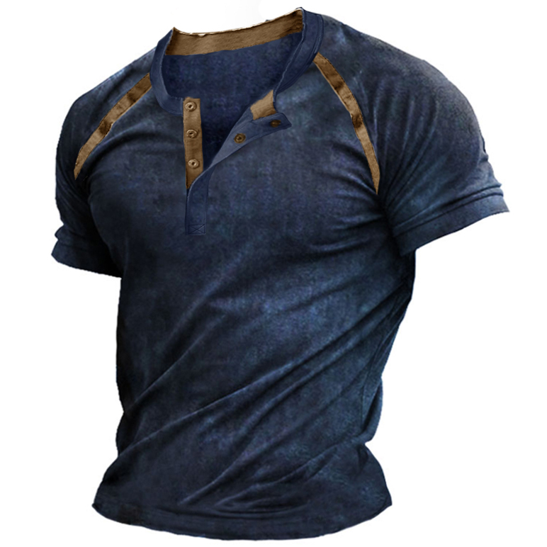 Men's Vintage Short Sleeve Equilibrium Henley