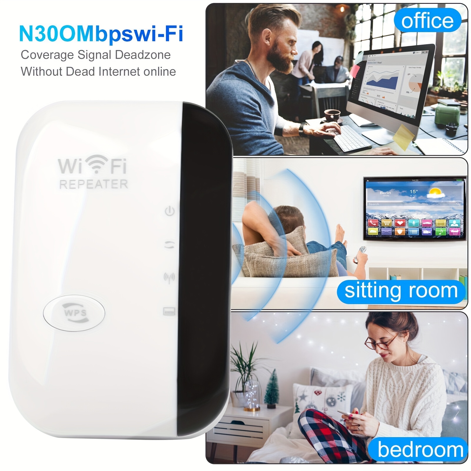 WiFi Signal Boosted To 300Mbps - Long Range Wireless Repeater Access Point