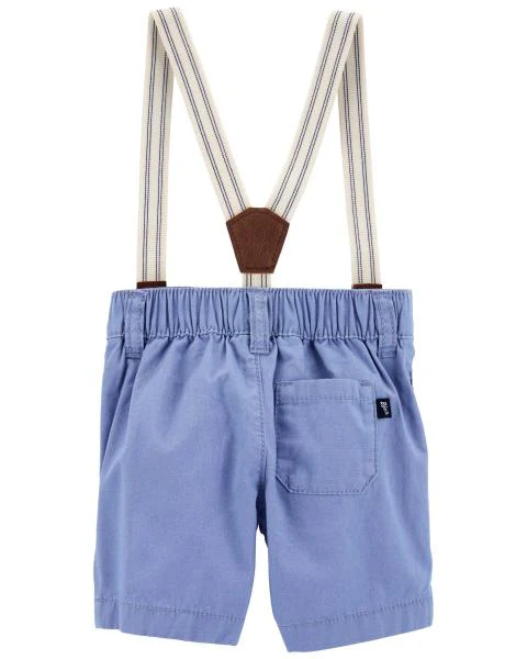Oshkosh Anchor Print Button-Front Bodysuit with Suspender Shorts
