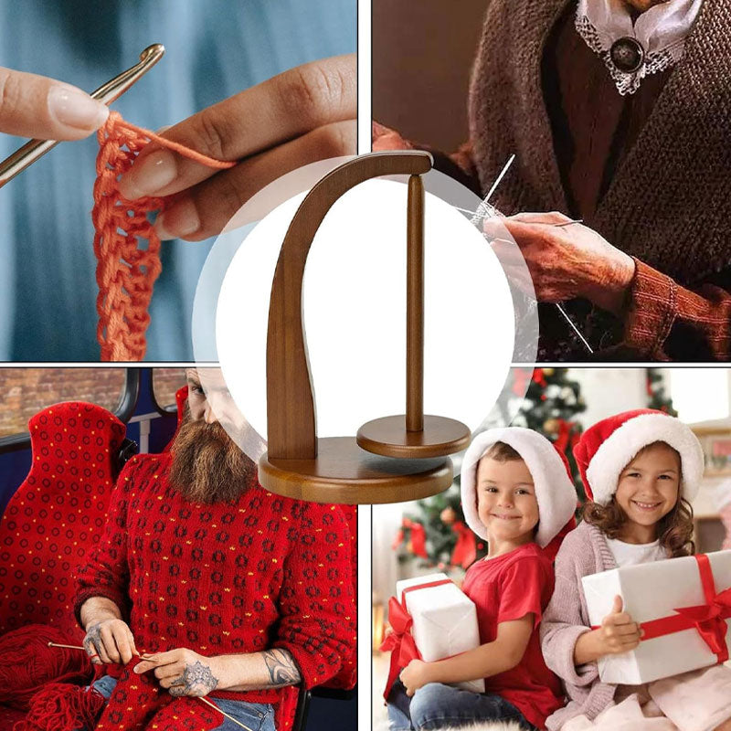 🎅2024 Christmas Promos🔥Magnetic Wooden Yarn Holder with 360 Degree Rotation